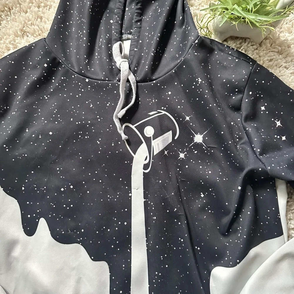 Super cool, trippy Indie Boho artistic men’s cool color block hoodie. - Picture 2 of 4